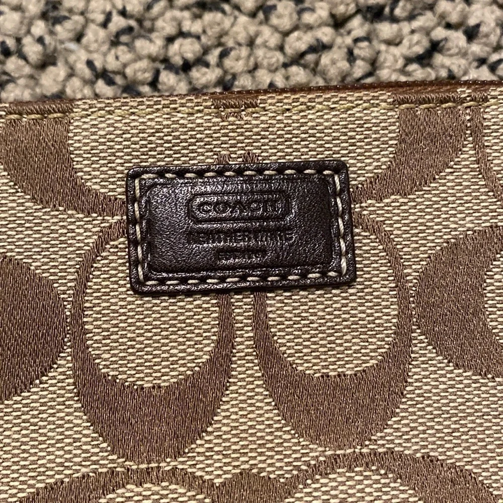 Coach Brown and Tan Wristlet in Like New Condition